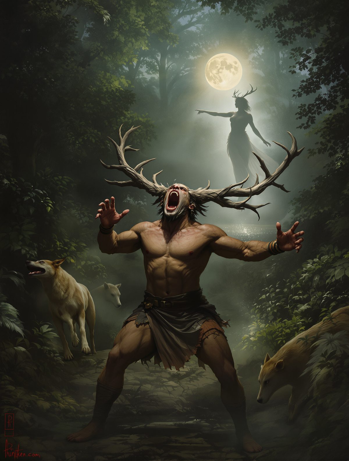 Actaeon Sees Artemis Bathing — The Hunter Becomes the Hunted