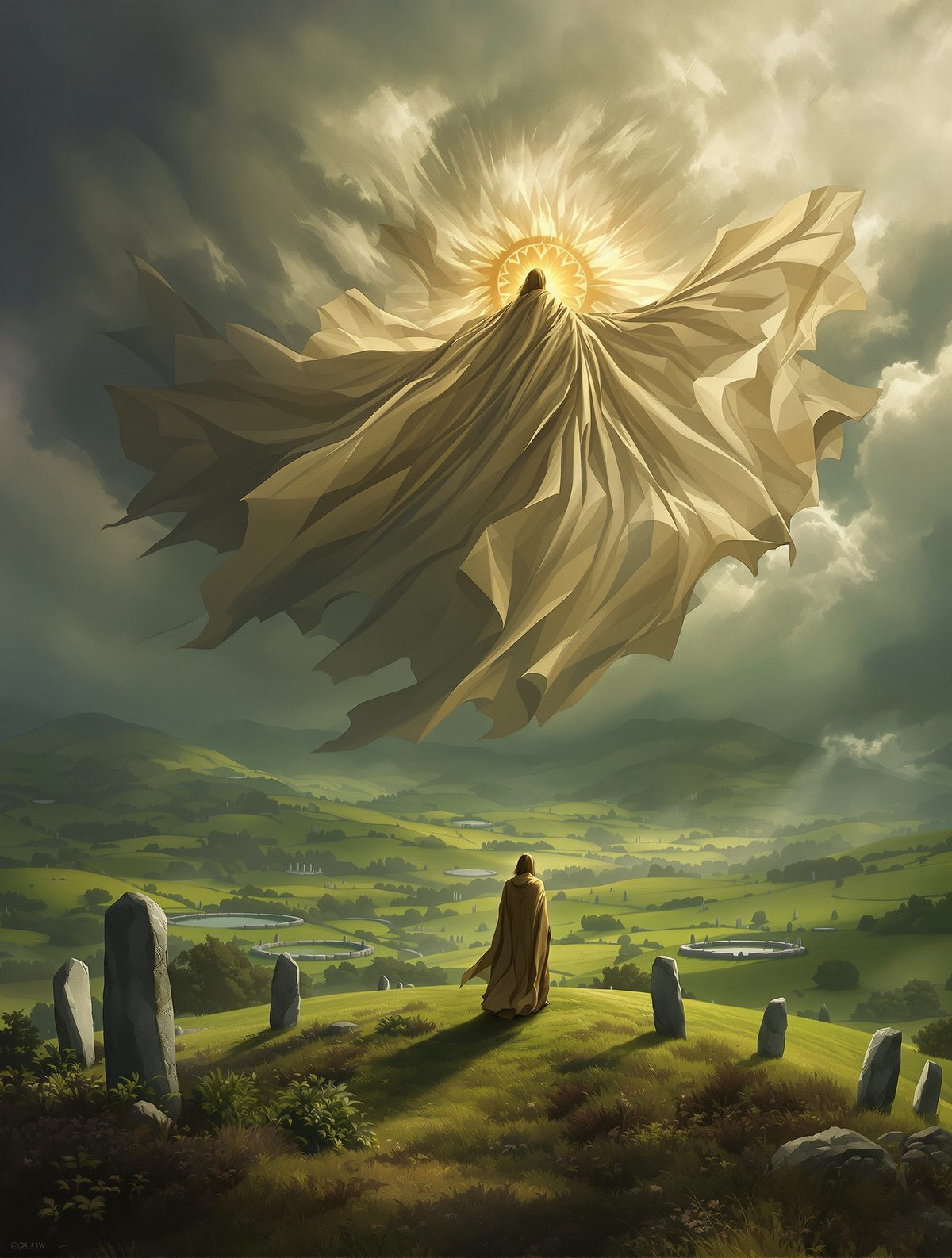Brigid's cloak stretches across endless miles to claim her sacred land