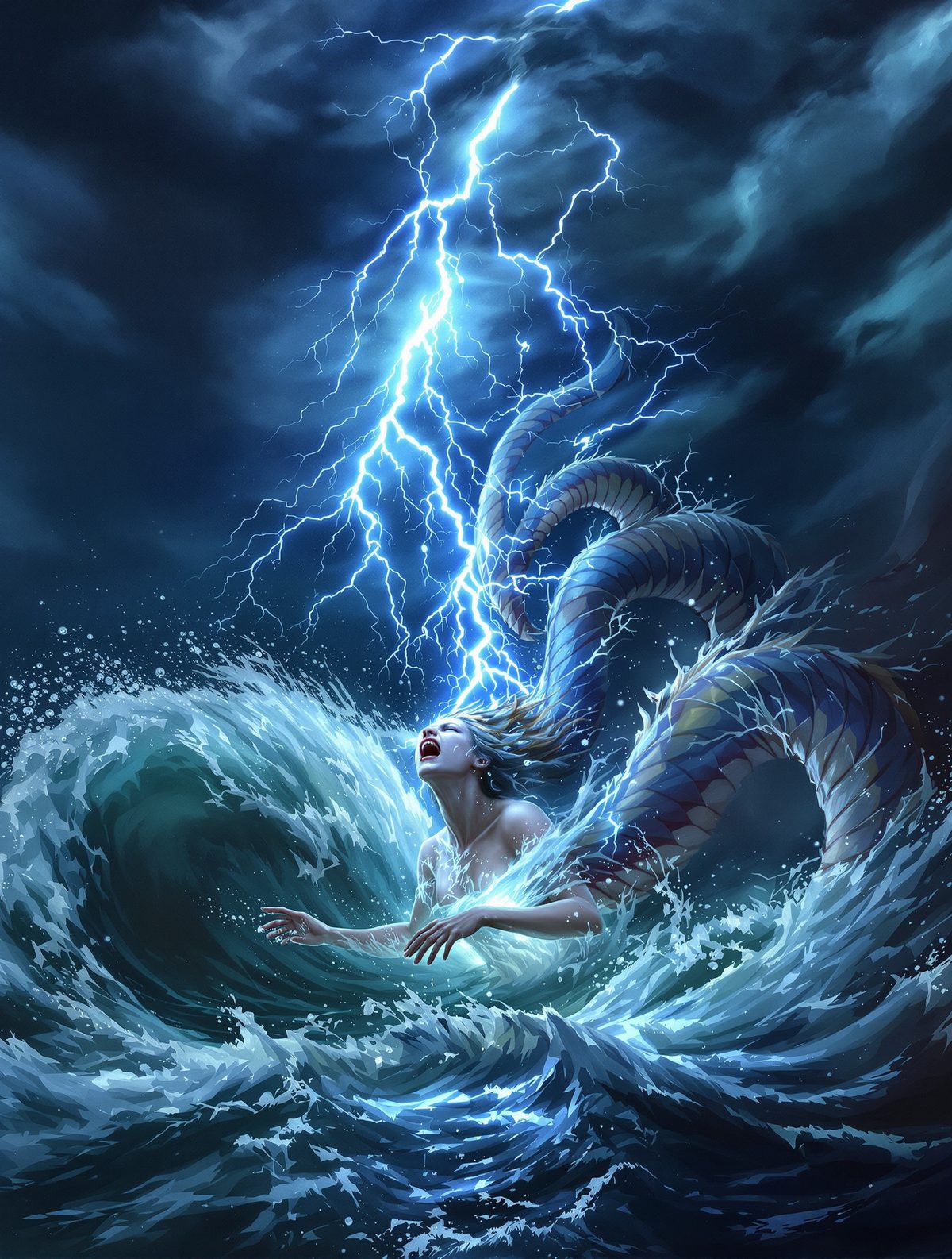Charybdis Creates the Whirlpool — Zeus's Lightning Curse