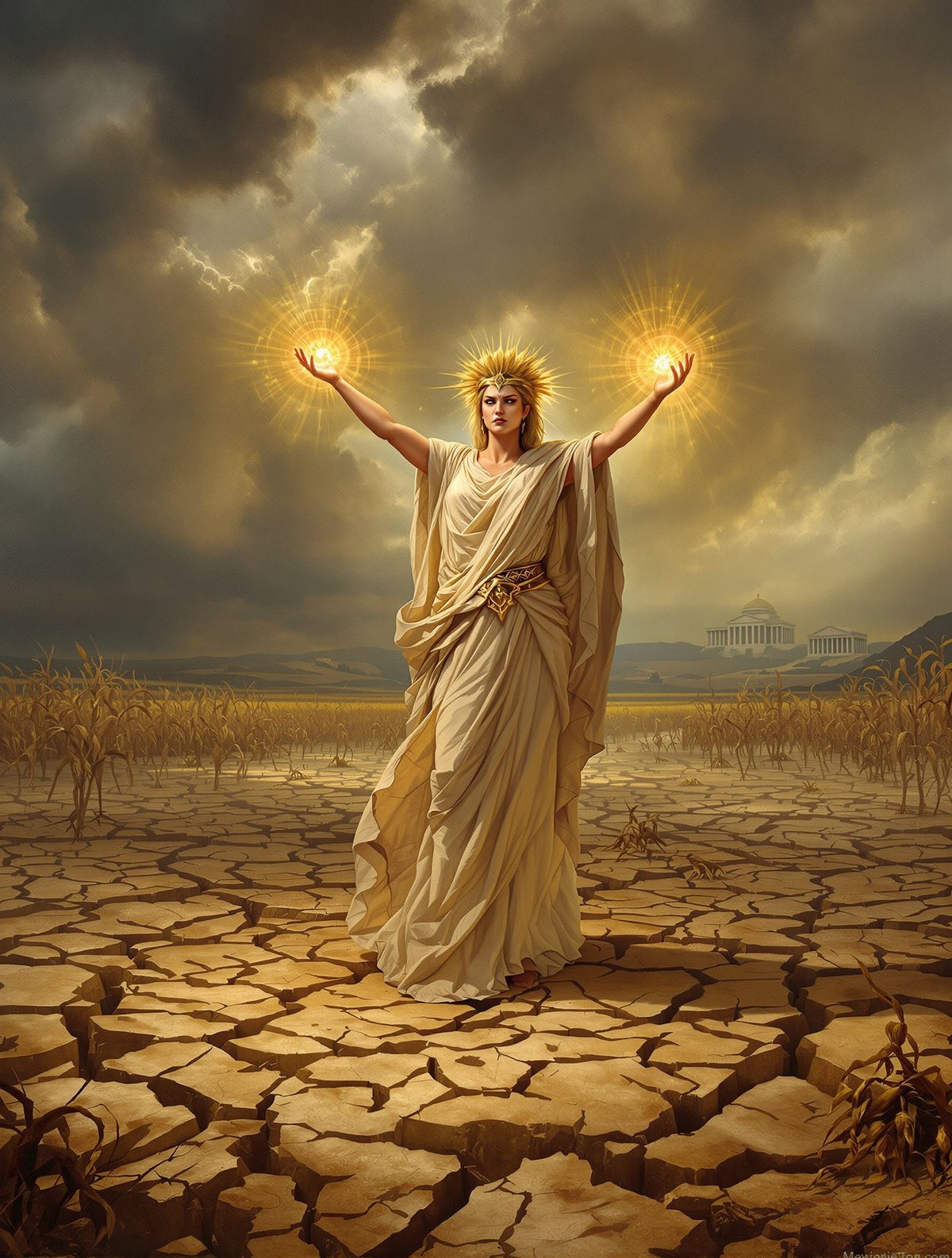 Demeter starves the world to force Zeus to return her stolen daughter