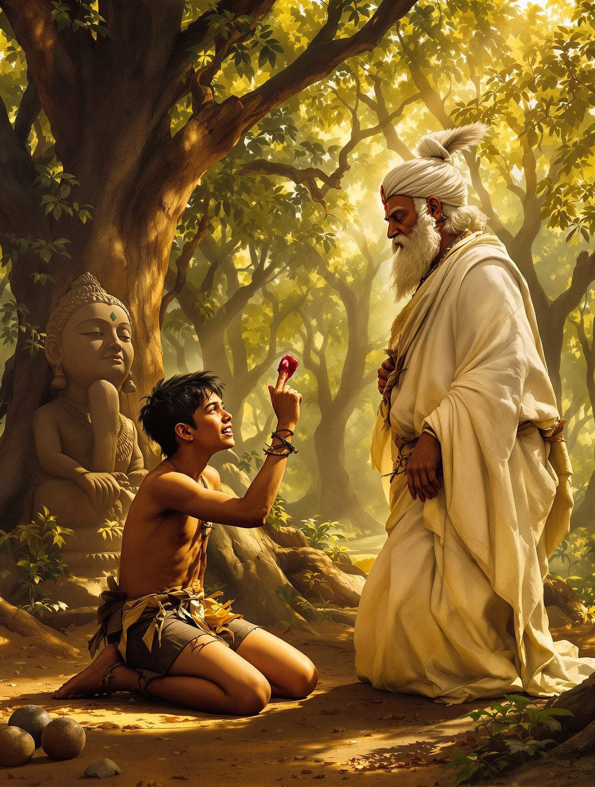 Eklavya cuts off his thumb as guru dakshina to Dronacharya