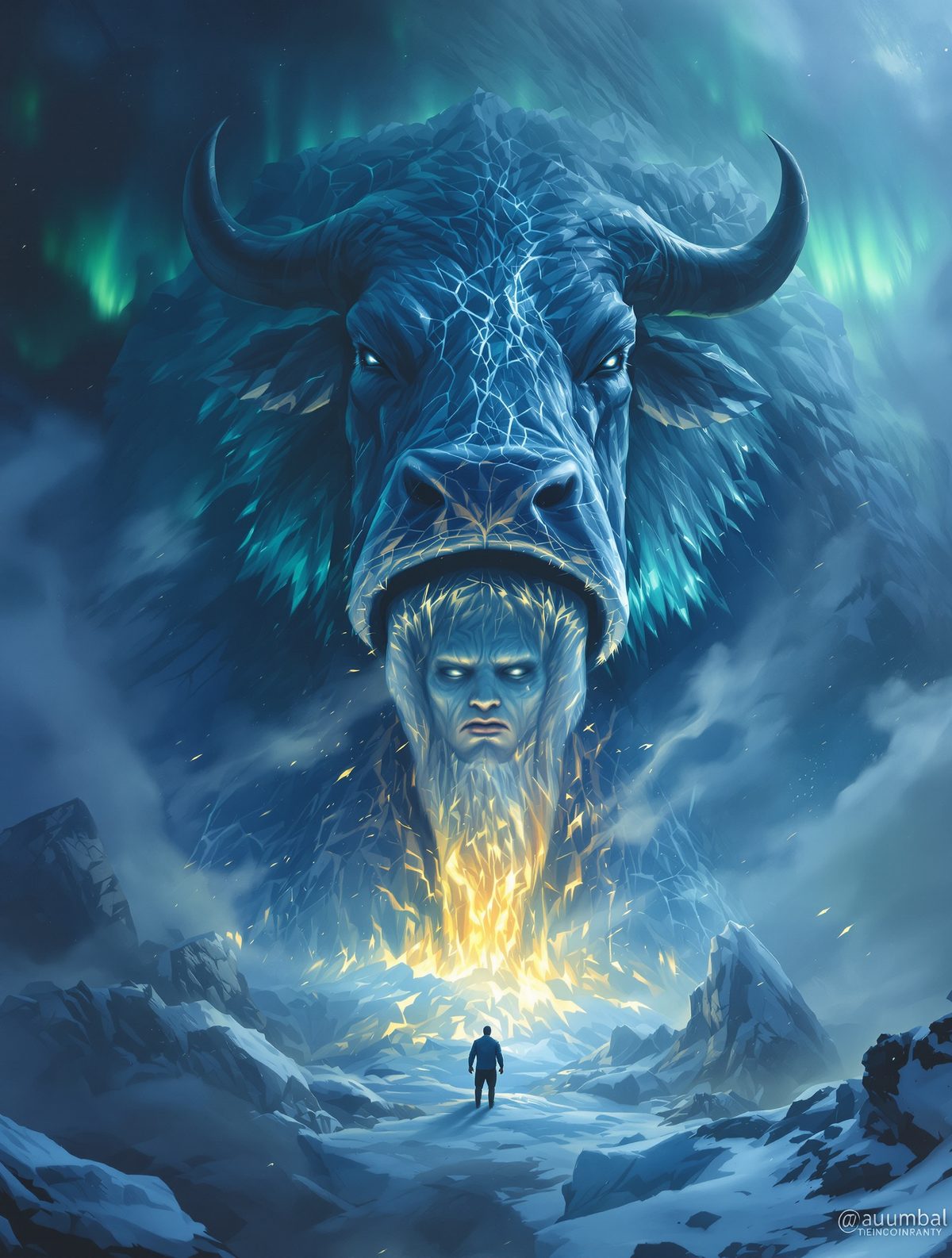 Ginnungagap's First Fire — The Cow Who Licked Odin's Father Free