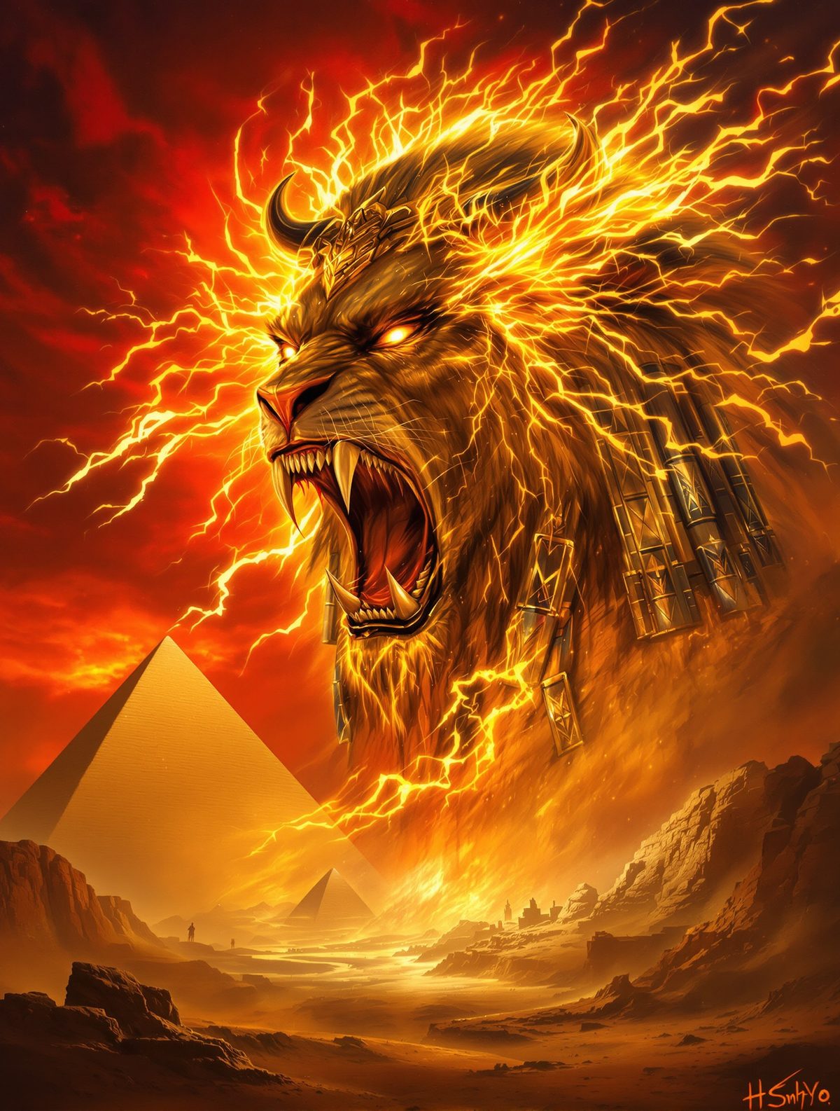 Hathor transforms into Sekhmet and devours humanity in divine rage