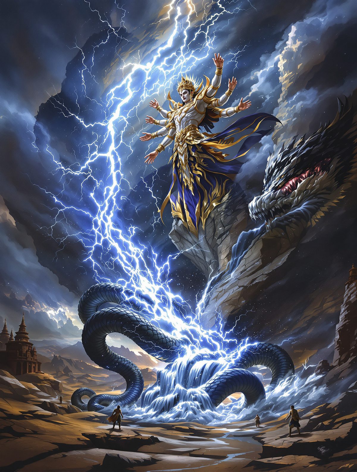 Indra's Thunderbolt Shatters Vritra — The Dragon Who Stole All Water