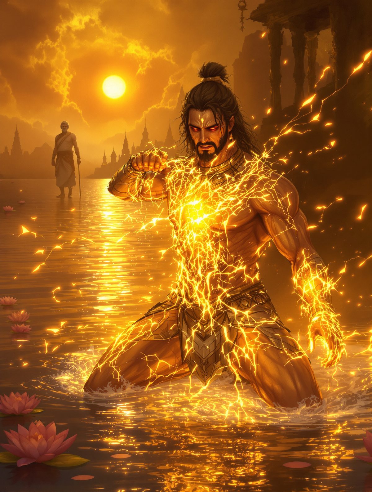 Karna Begs the Sun — The Armor He Was Born Wearing