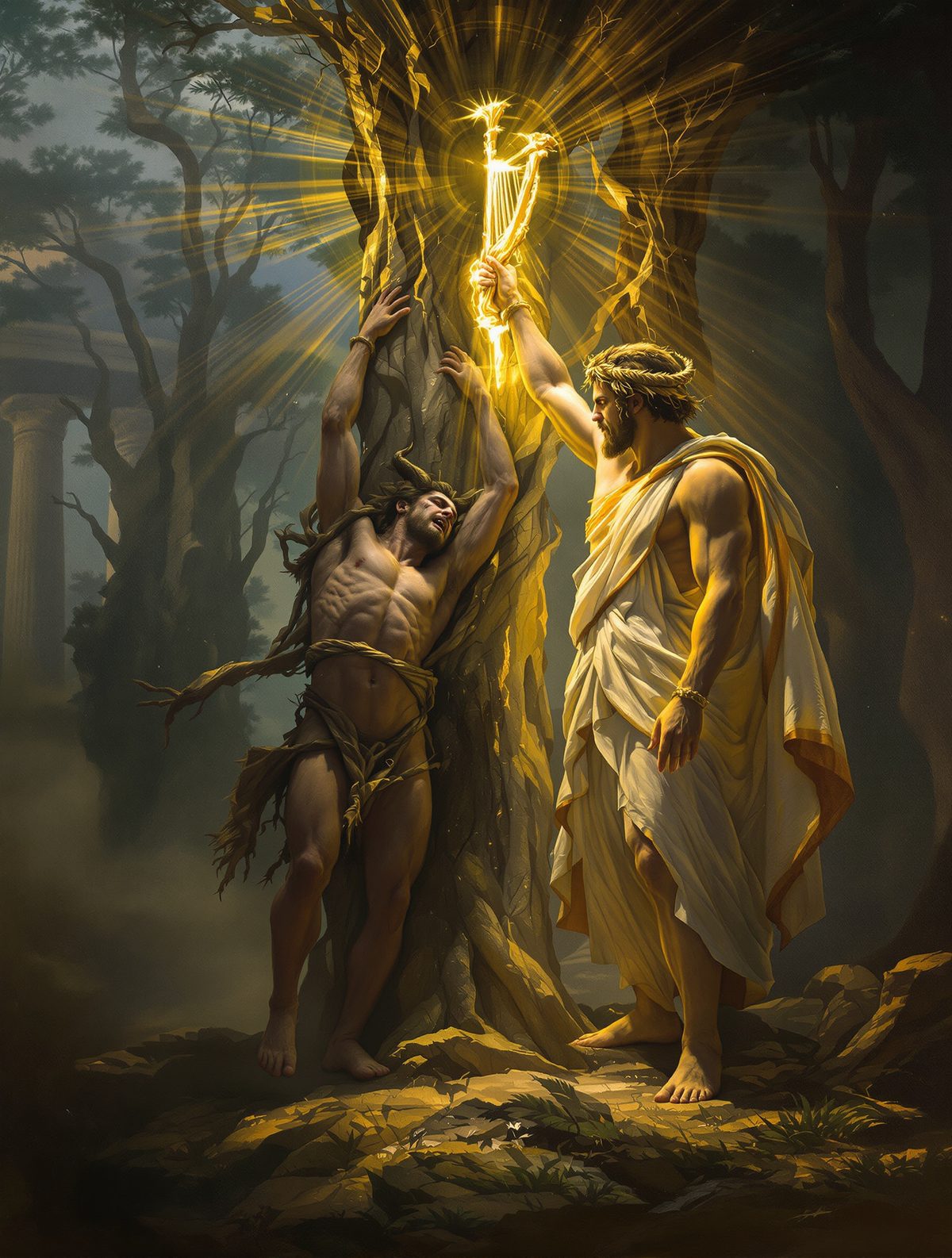 Marsyas Challenges Apollo — The Flute That Cost a Skin