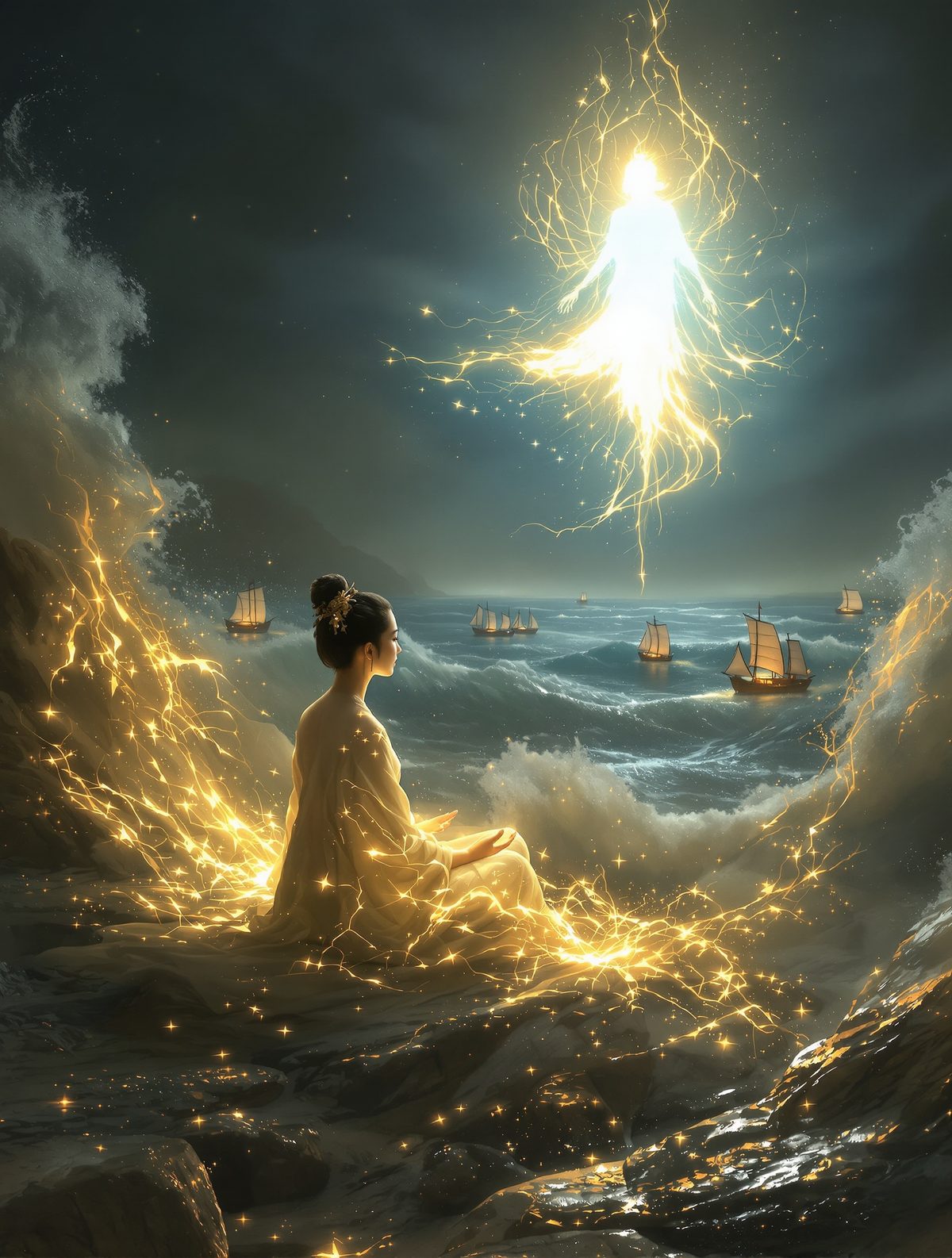 Mazu Drowns in Divine Light — The Fisherwoman Who Became a Sea Goddess