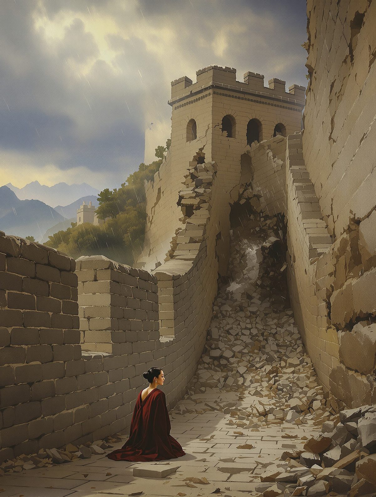 Meng Jiangnu's Tears Collapse the Great Wall — Grief That Broke Stone
