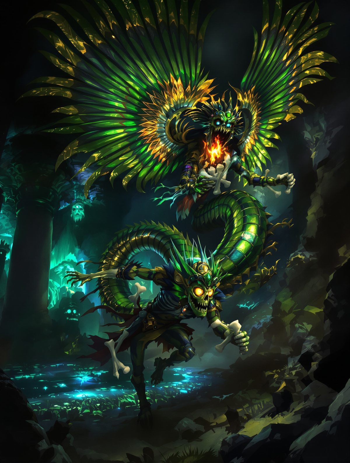 Mictlantecuhtli demands Quetzalcoatl's blood to resurrect humanity