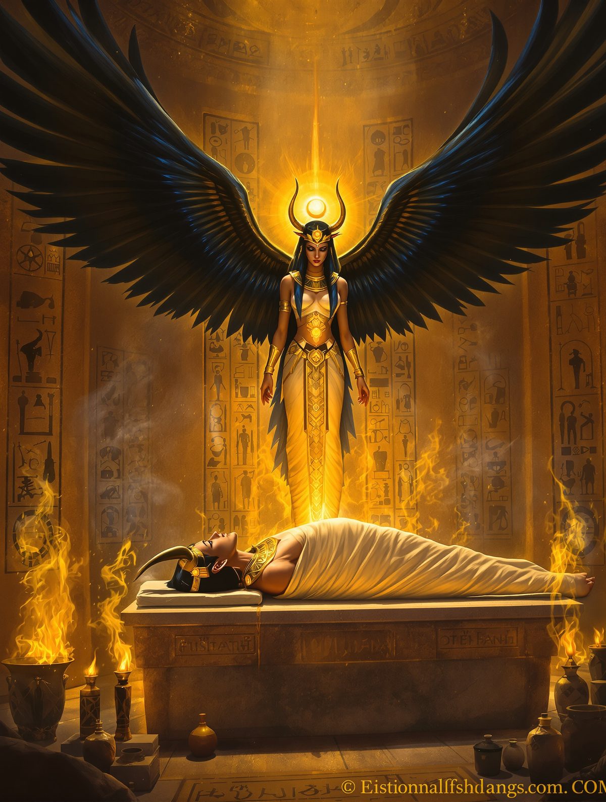 Osiris Reborn — Isis Breathes Life Into a Dead God