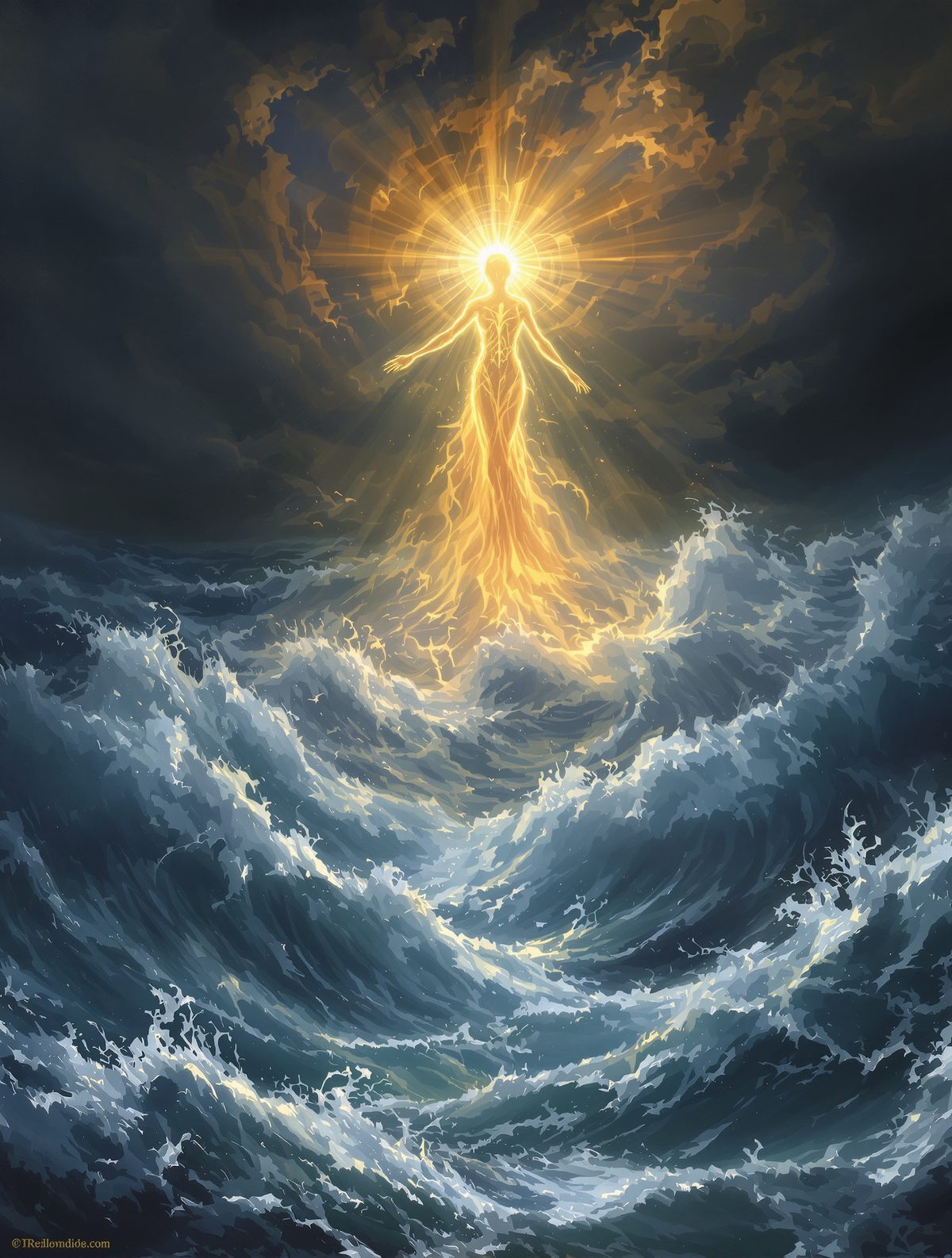 Ouranos Bleeds Into the Sea — Aphrodite Is Born From the Wound