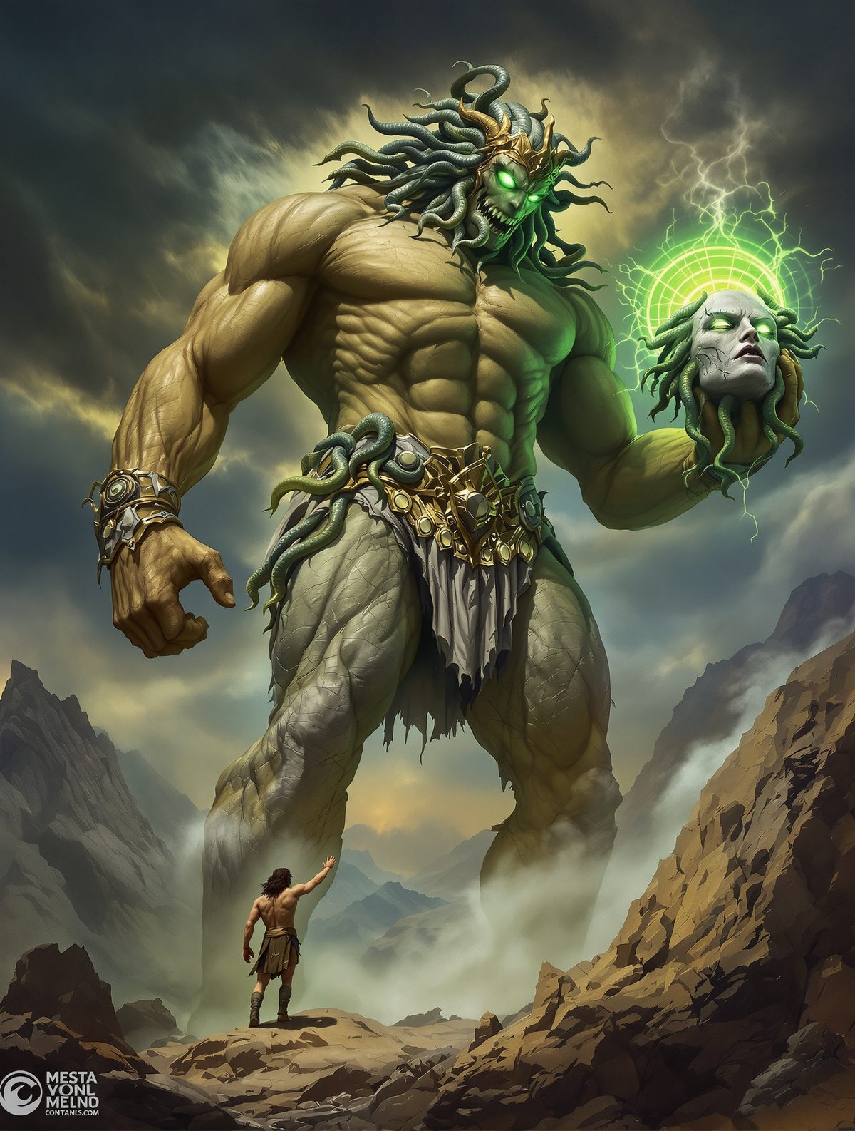 Perseus Uses Medusa's Head to Turn Atlas Into Stone Forever