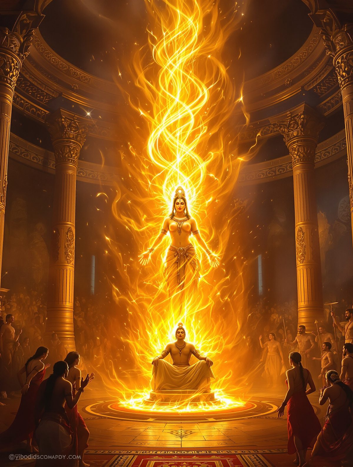 Sati Burns Herself Alive to Defend Shiva's Honor at Her Father's Sacrifice