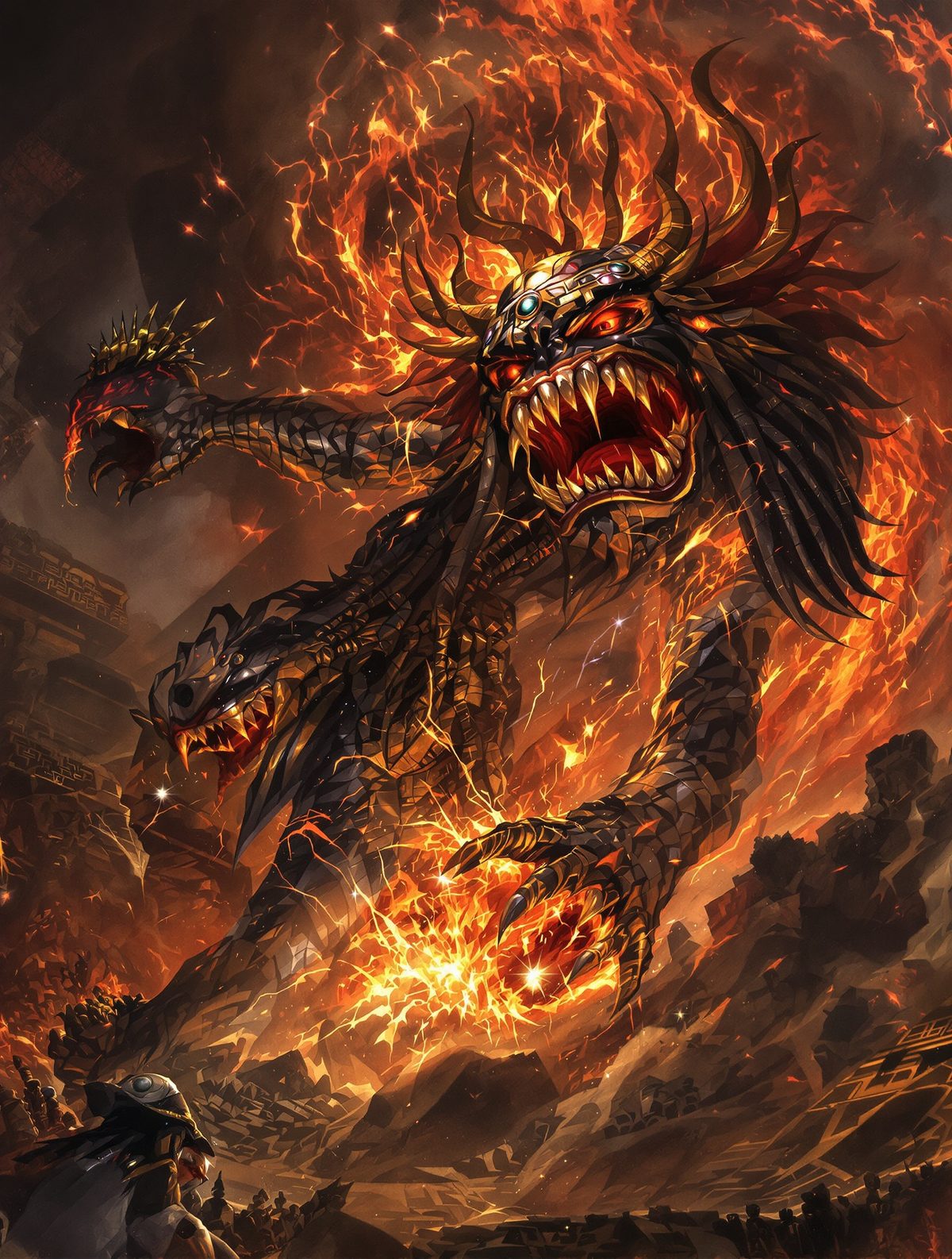 Tezcatlipoca loses his foot to the Earth Monster's endless hunger