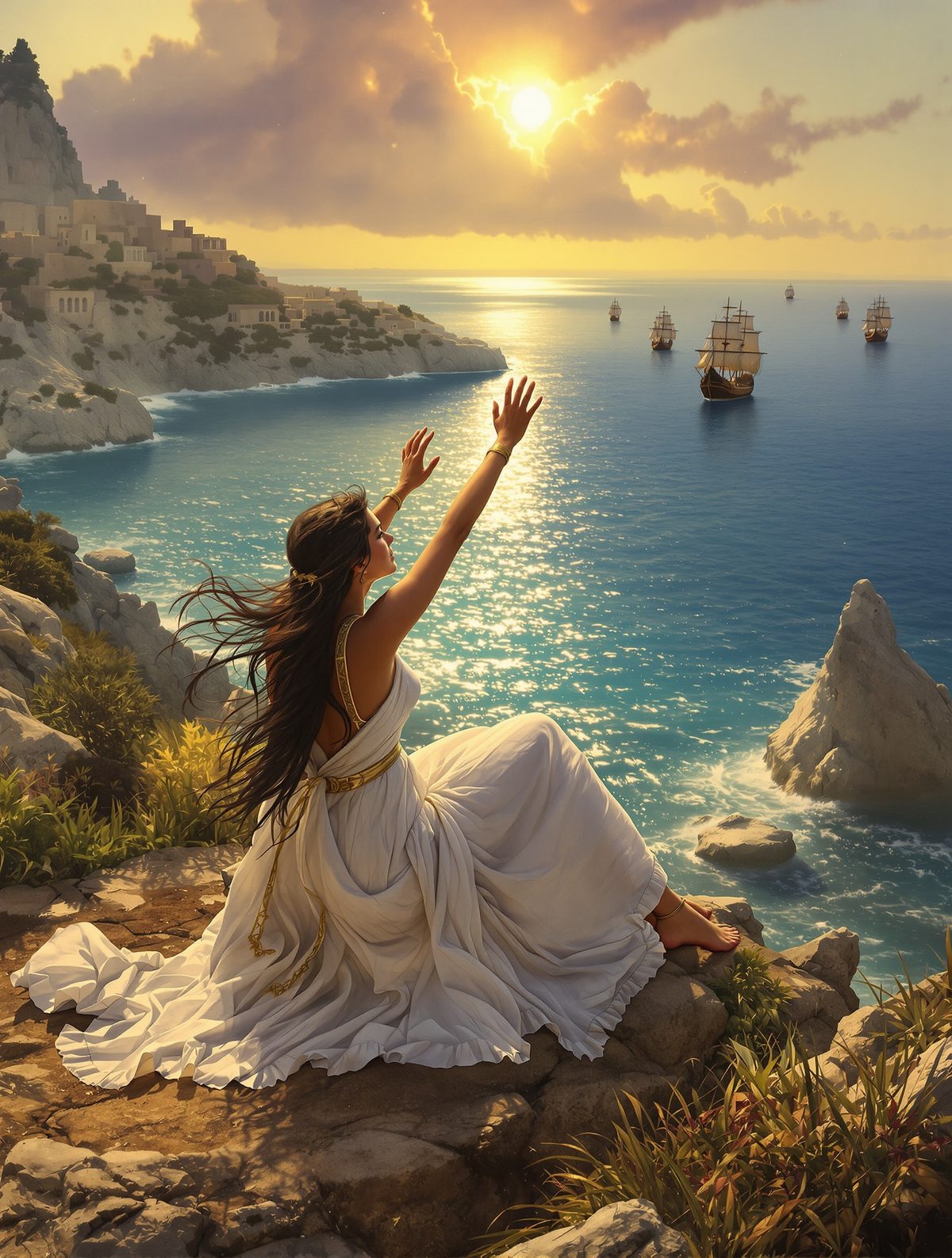 Theseus abandons Ariadne on a deserted island after she saves his life