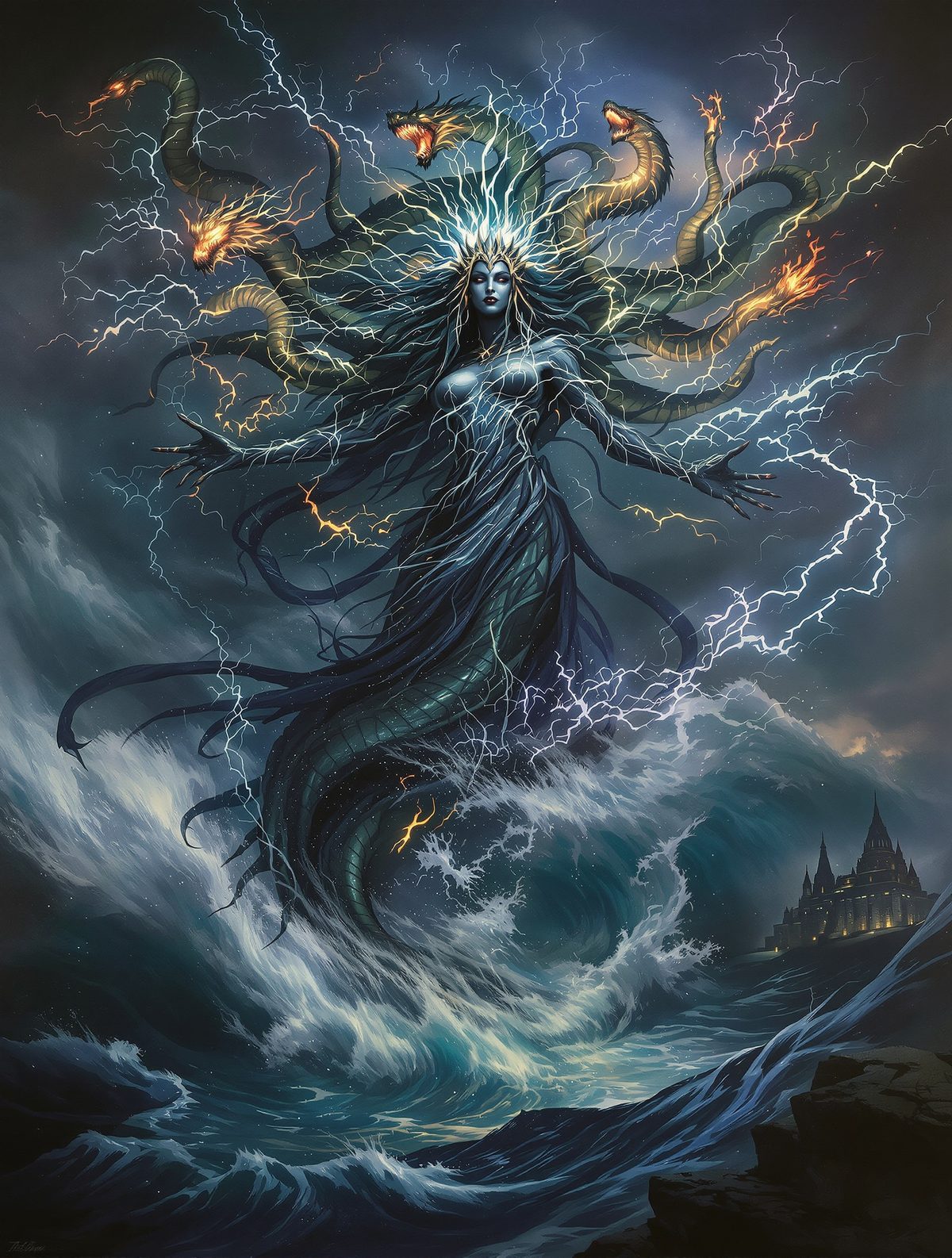 Tiamat births an army of monsters to destroy the younger gods