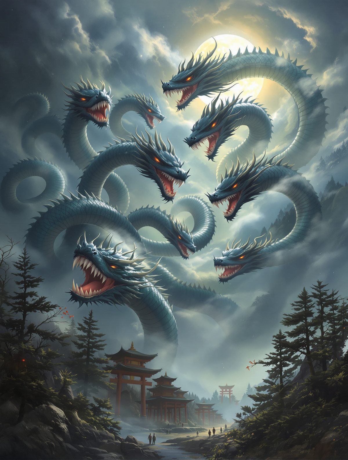 Yamata-no-Orochi's Eight Heads — The Serpent Who Demanded a Virgin