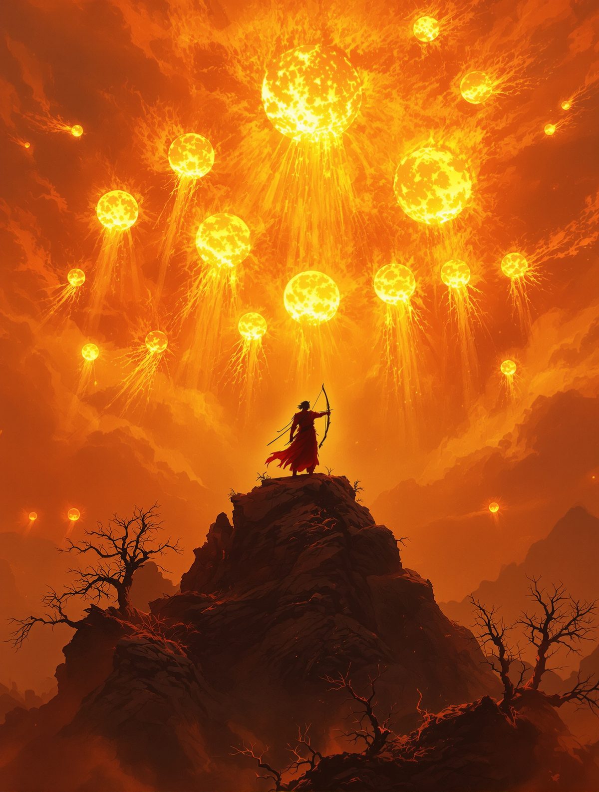 Yi the Archer Shoots Nine Suns — The Tenth Sun Weeps Alone